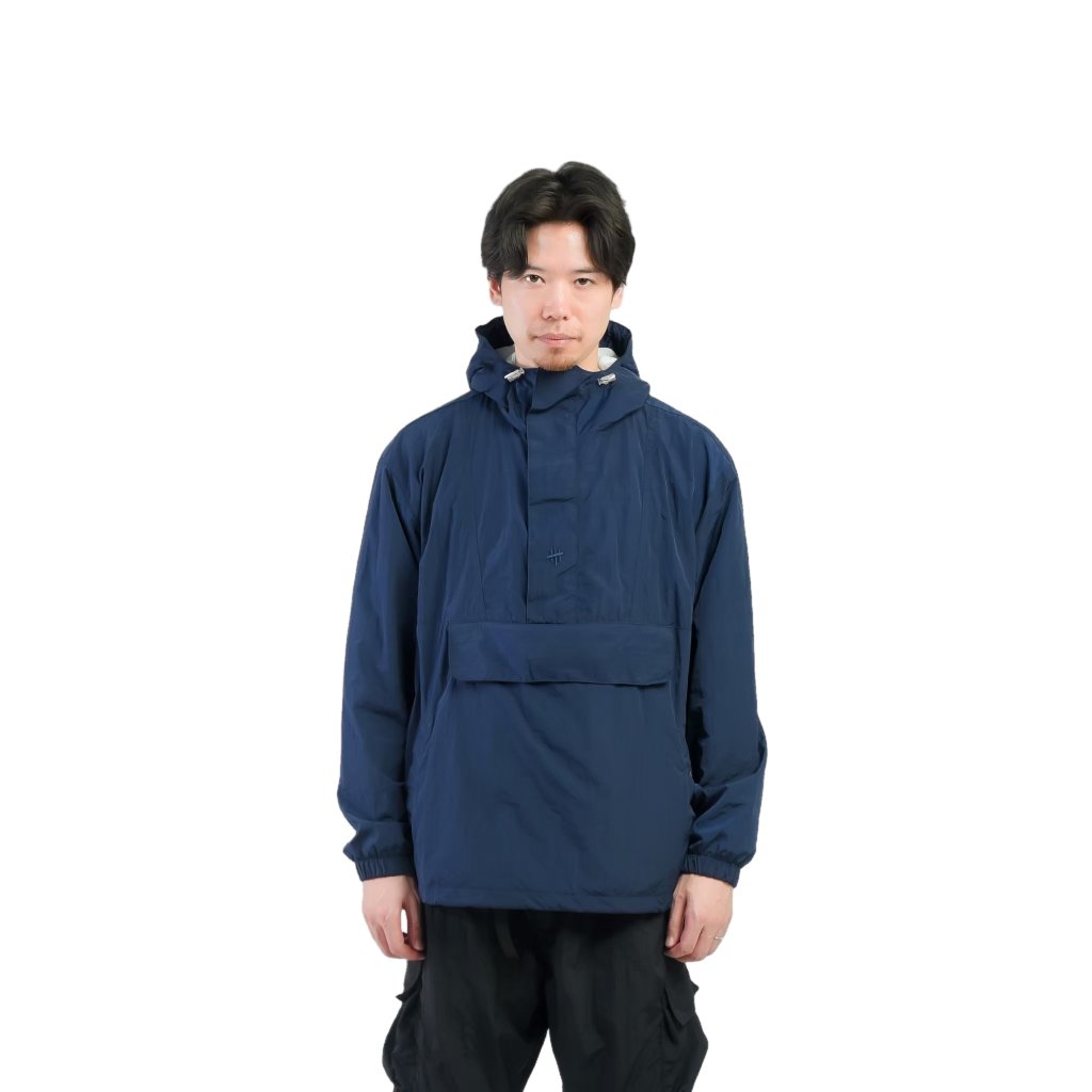 Anorak Jacket Alpha Navy Cagoule Nylon Crinkle
