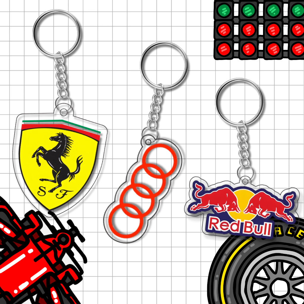 GANTUNGAN F1 Formula One พวงกุญแจโลโก้ทีม F1 น่ารัก