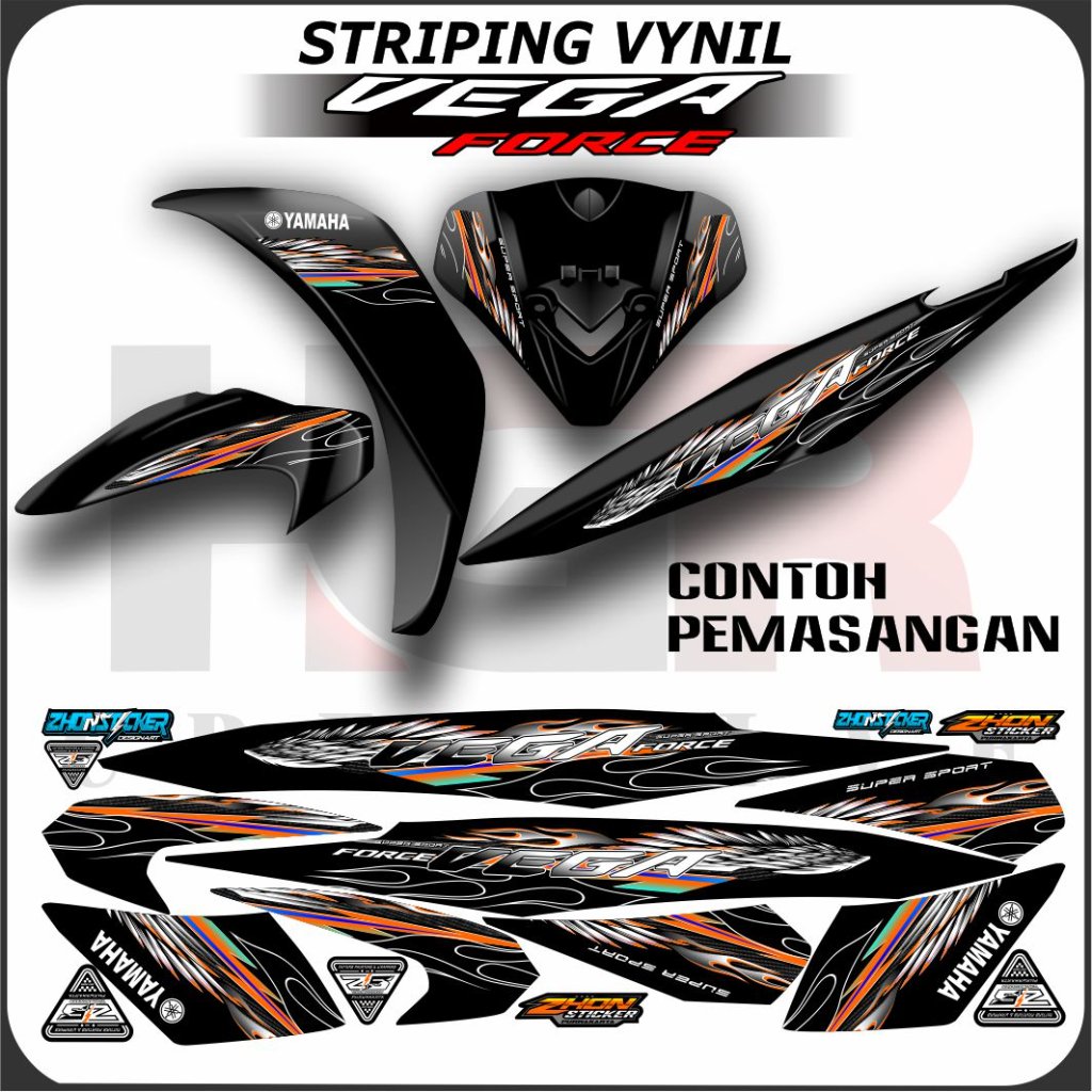 Yamaha Vega Force Super Sport Vinyl Striping สติ๊กเกอร์ติดตัวถังรถจักรยานยนต์