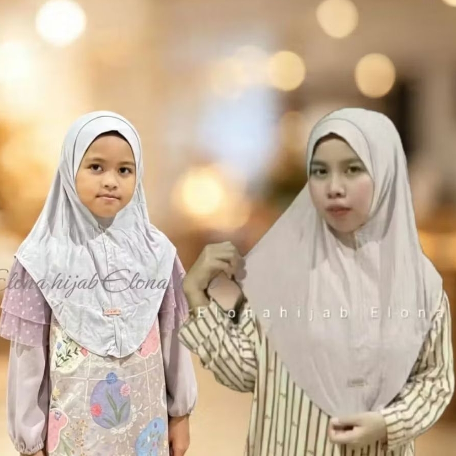 ELONA - คู่ฮิญาบ Mima Mom & Kids Instant Hijab เสื้อยืดเรยอน Cooltech Instant Couple Hijab