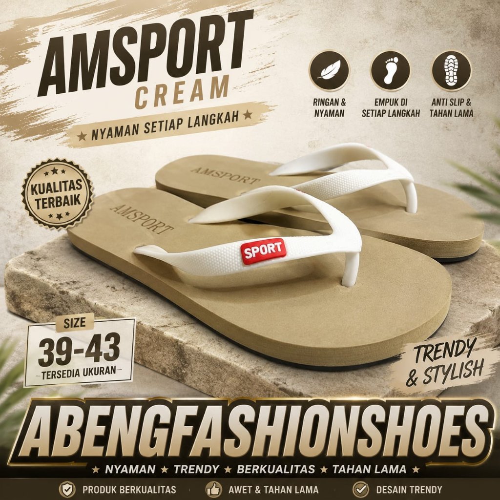 Amsport Home Slippers Mens Flip Flops I Sandals I Foam Sandals Size 39-43