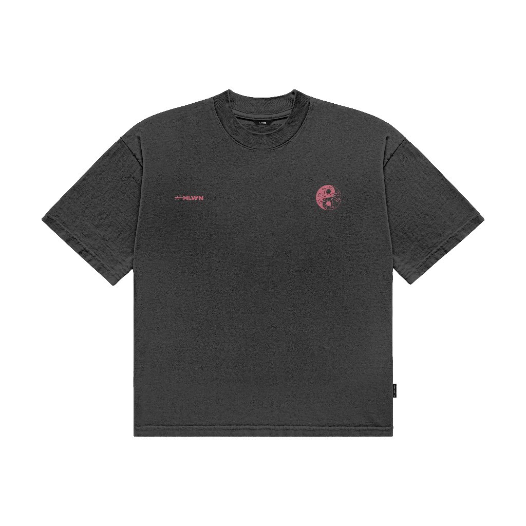 HLWN Running เสื้อยืดแขนสั้น Boxy Unisex สีเทาเข้ม - Wendelle