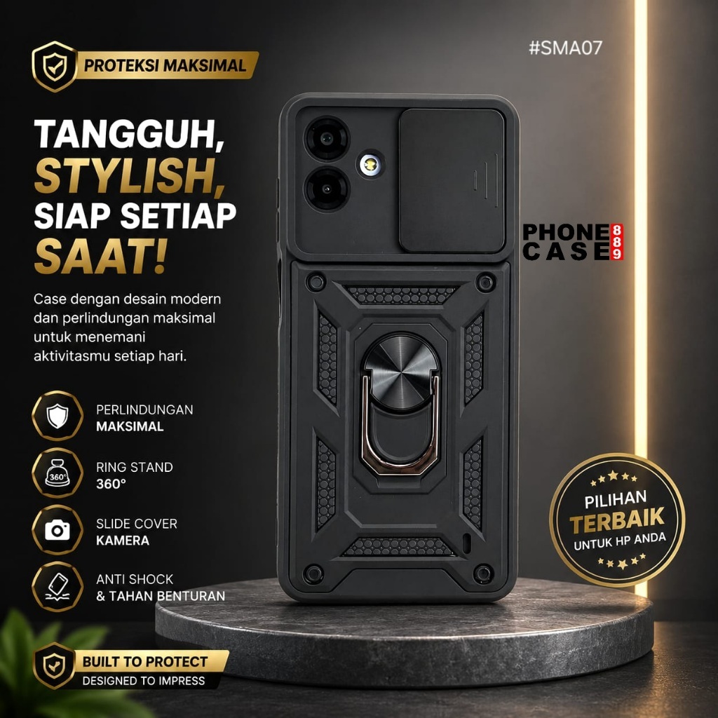 SAMSUNG A07 4G SAMSUNG A07 5G SAMSUNG A08 CASE ROBOT CASE TRANSFORMER SLIDE RING BLACK เท่านั้น CASE