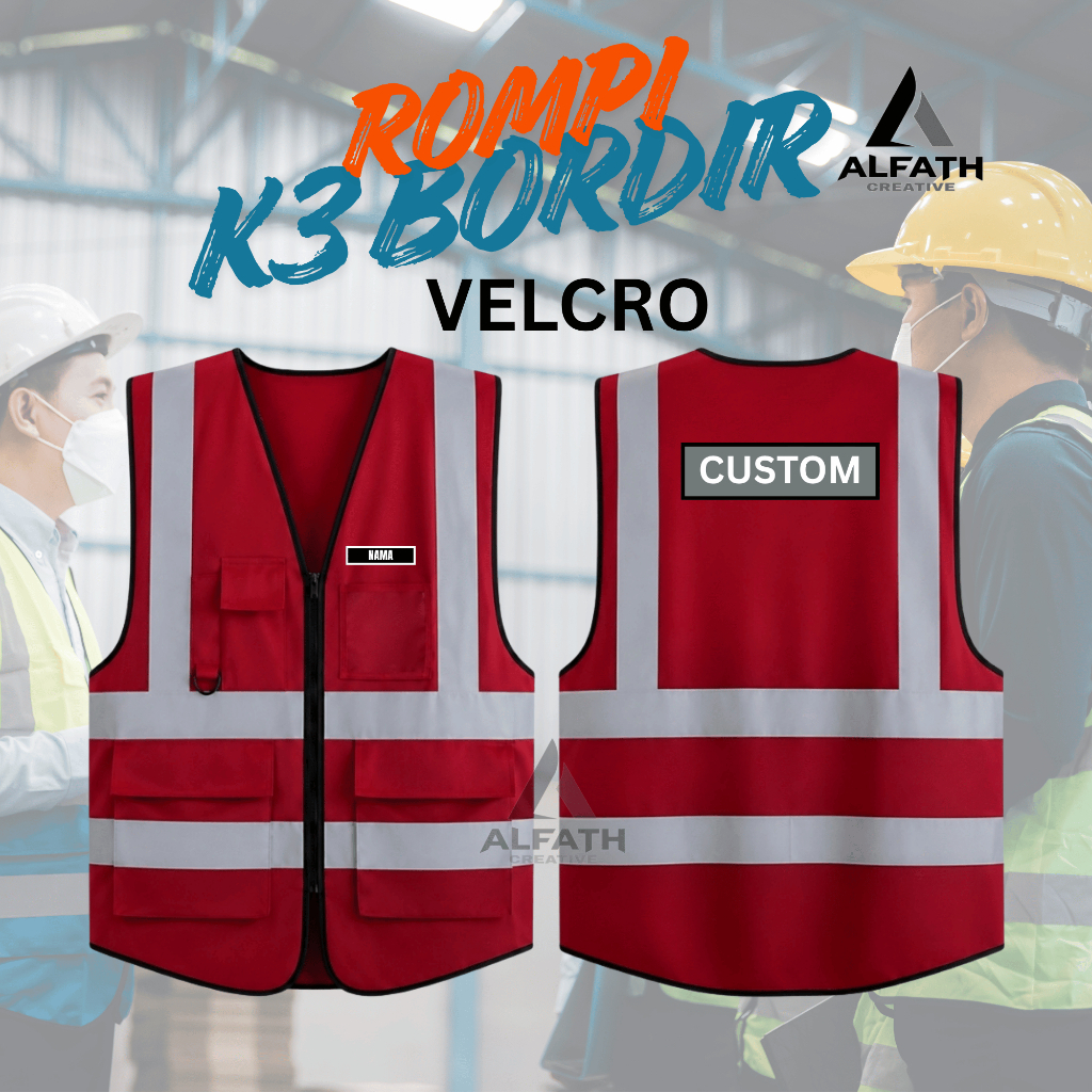 EMBROIDERED PROJECT VEST ONE EMBROIDERED K3 REST พร้อม ADHESIVE VELCRO