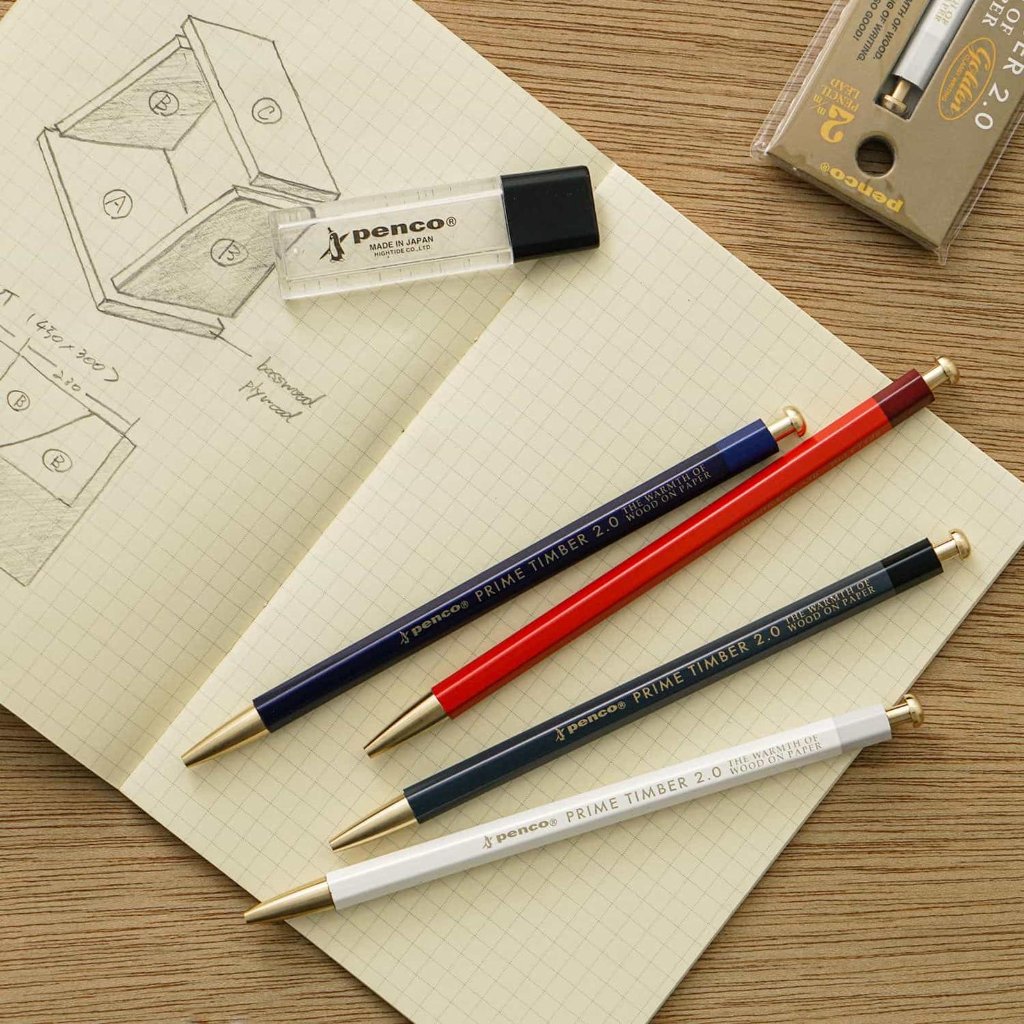 HighTide Penco Prime Timberland Brass 2mm Mechanical Pencil Wood Premium Mechanical Pencil Original 