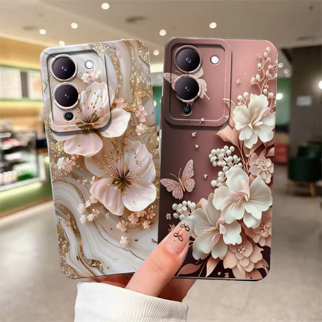 Softcase เข้ากันได้กับ Infinix Note 12 G96 - Note 12 Turbo G96 Case ยืดหยุ่นลายดอกไม้ Motif