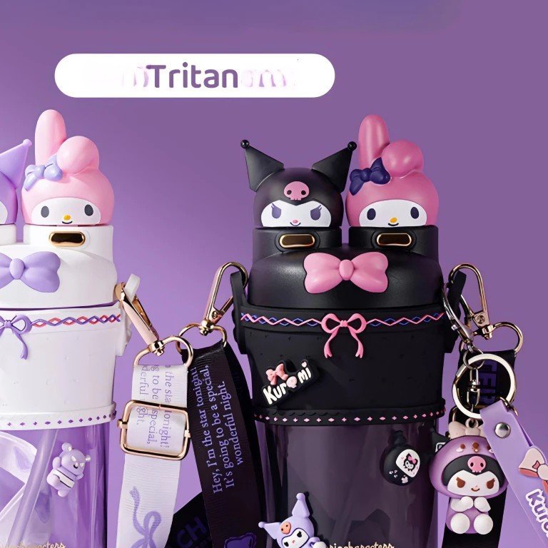 Sanrio Drinking Bottle 2in1 Sanrio Drinking Bottle 700ml Kuromi Melody Elegant Sanrio Drinking Bottl