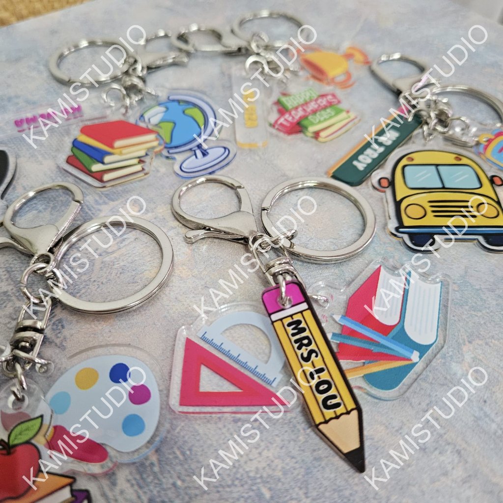 GUNDAN GAKUN SET TEACHERS DAY / TEACHERS DAY INTERNATIONAL / KEYCHAIN / NAME BAG HANGER / CUSTOM Nam