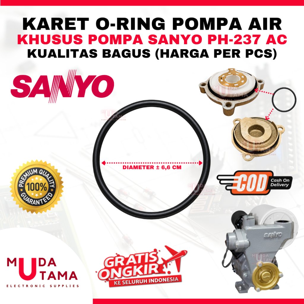 SANYO PH237AC PH 237 ปั๊มน้ํา AC EMPELLER SEAL - SANYO PH 237AC ยางซีล - SANYO 237AC ซีล SPARE PARTS