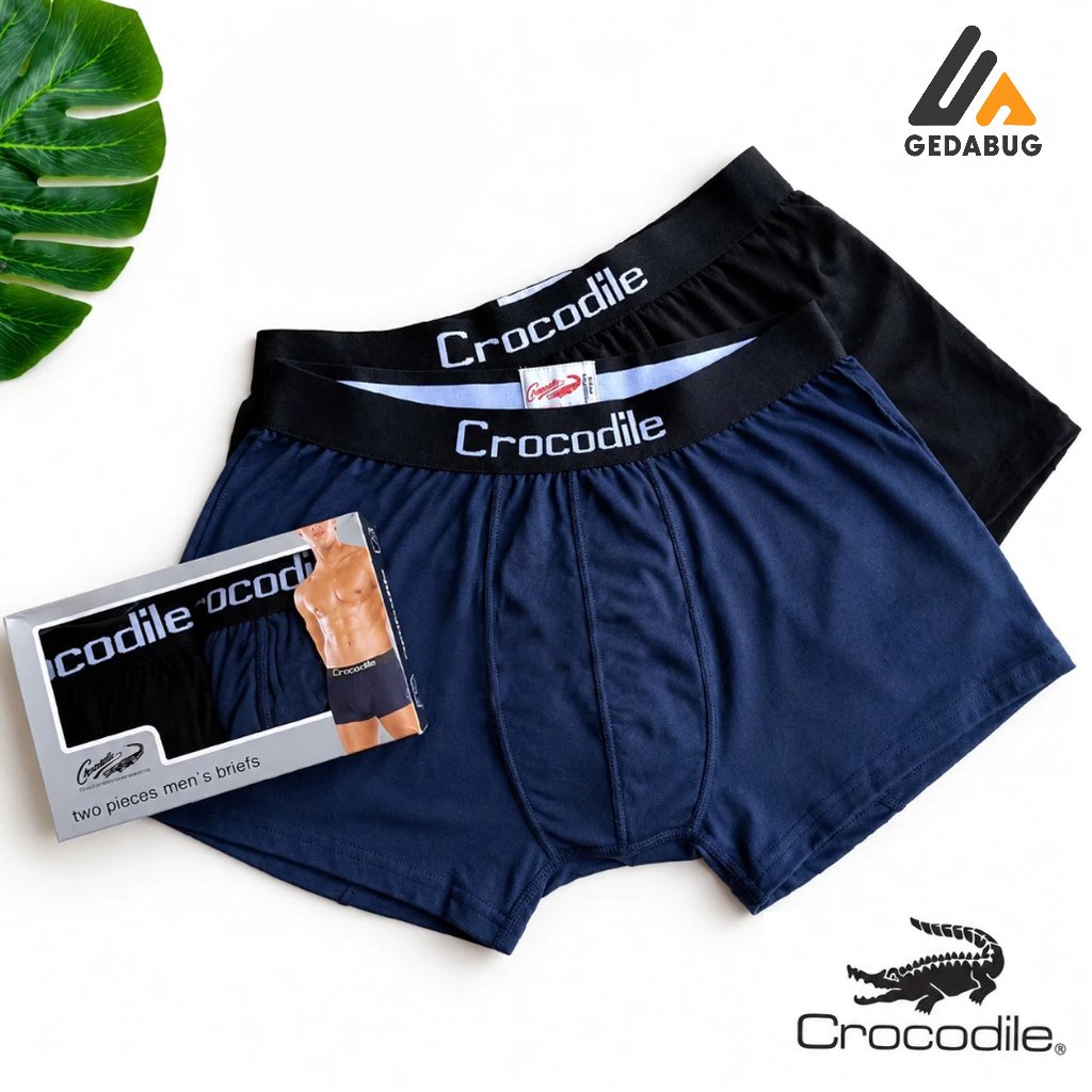 KATUN 2 ชิ้น - CD Boxer CROCODILE 555-003 Jumbo | กางเกงในชายผ้าคอตตอนเนื้อนุ่ม เย็นสบาย | ไซส์ S - 