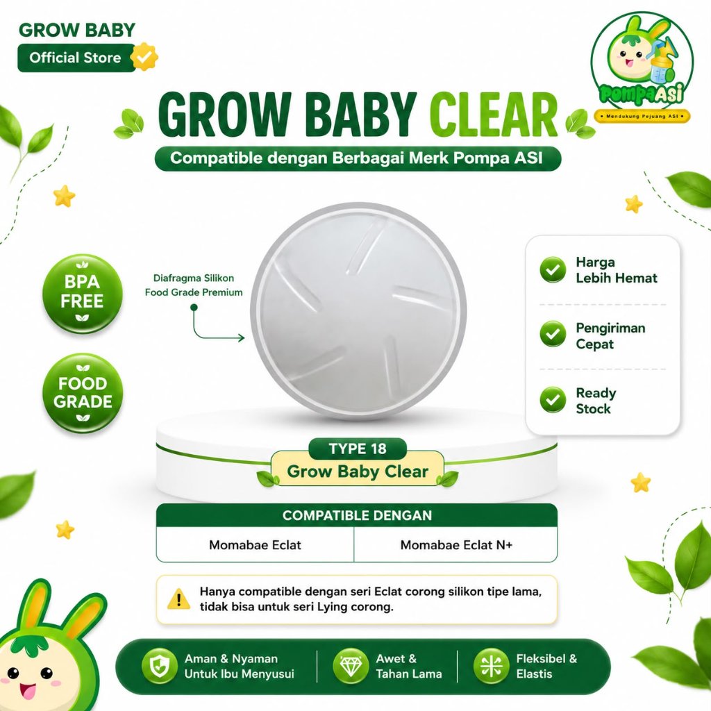 เครื่องปั๊มนมไดอะแฟรมประเภท 18 อะไหล่เข้ากันได้กับ Momabae Eclat และ Momabae Eclat N+ (รุ่นเก่า)