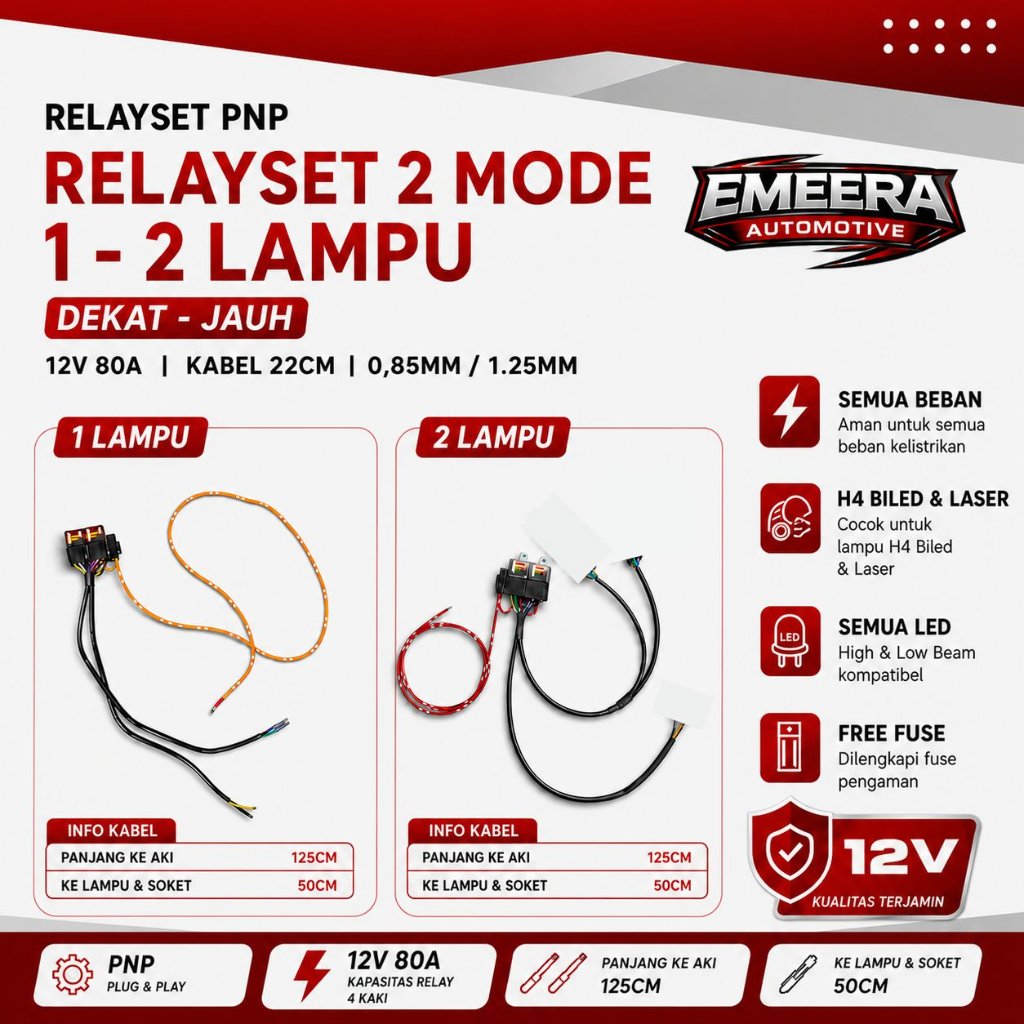 Relayset 2 Mode ไฟยิงบิล D2 Laser H4 Daymaker และ อื่นๆ - อื่นๆ