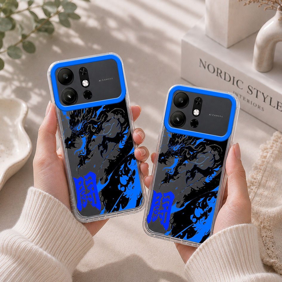 Dragon Dragon Dragon Blue Softcase สําหรับ Itel A100CS A100C A100 PRO TPU Premium | เคสใสกันรอยแบบเต