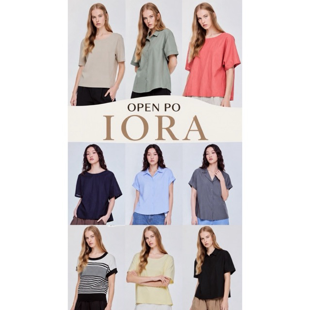 เปิด PO IORA เสื้อเบลาส์สไตล์ลําลองของผู้หญิงนําเข้าด้านบนสิงคโปร์