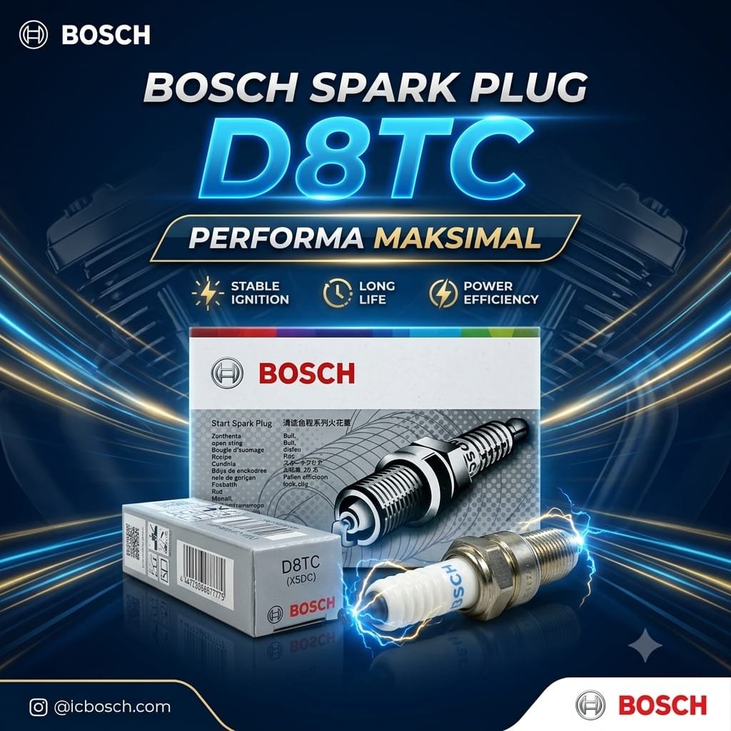 หัวเทียนเดิม X5DC/D8TC (GLPRO/MAX, TIGER, MEGA PRO, SCORPIO ฯลฯ) ยี่ห้อ BOSCH