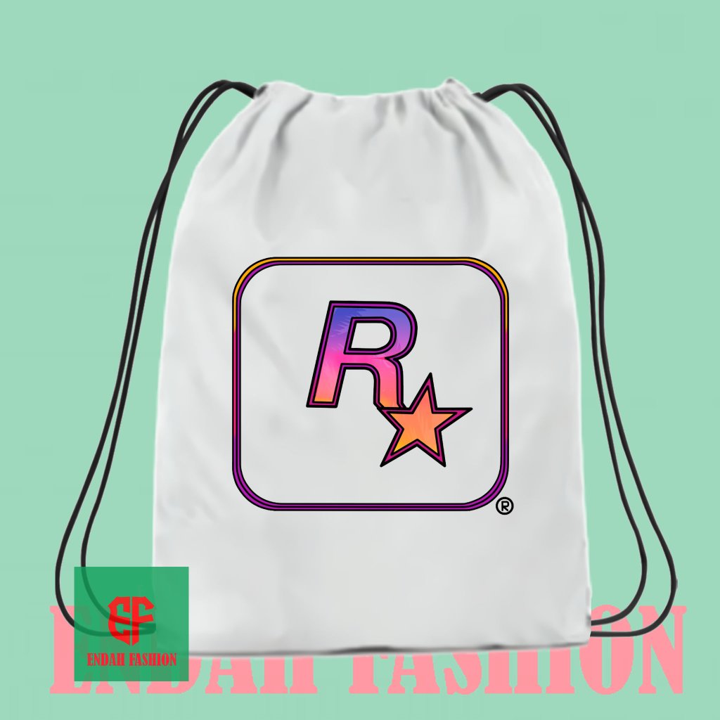 CHILDRENS DRAWSTRING BAG ROCKSTAR GAME LOGO GTA6
