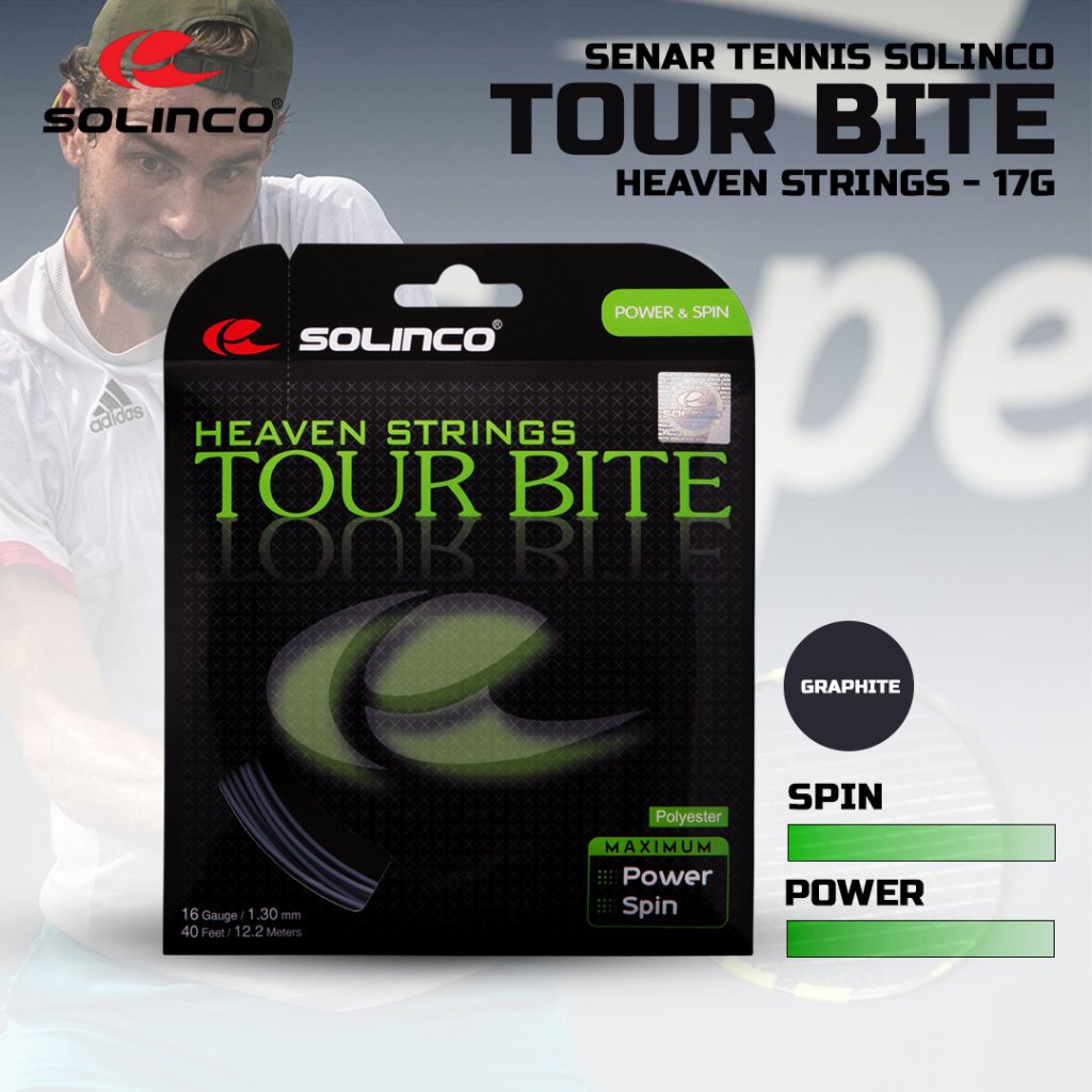 Solinco Tour Bite Heaven String 17 Gauge Graphite Original สายไม้เทนนิส