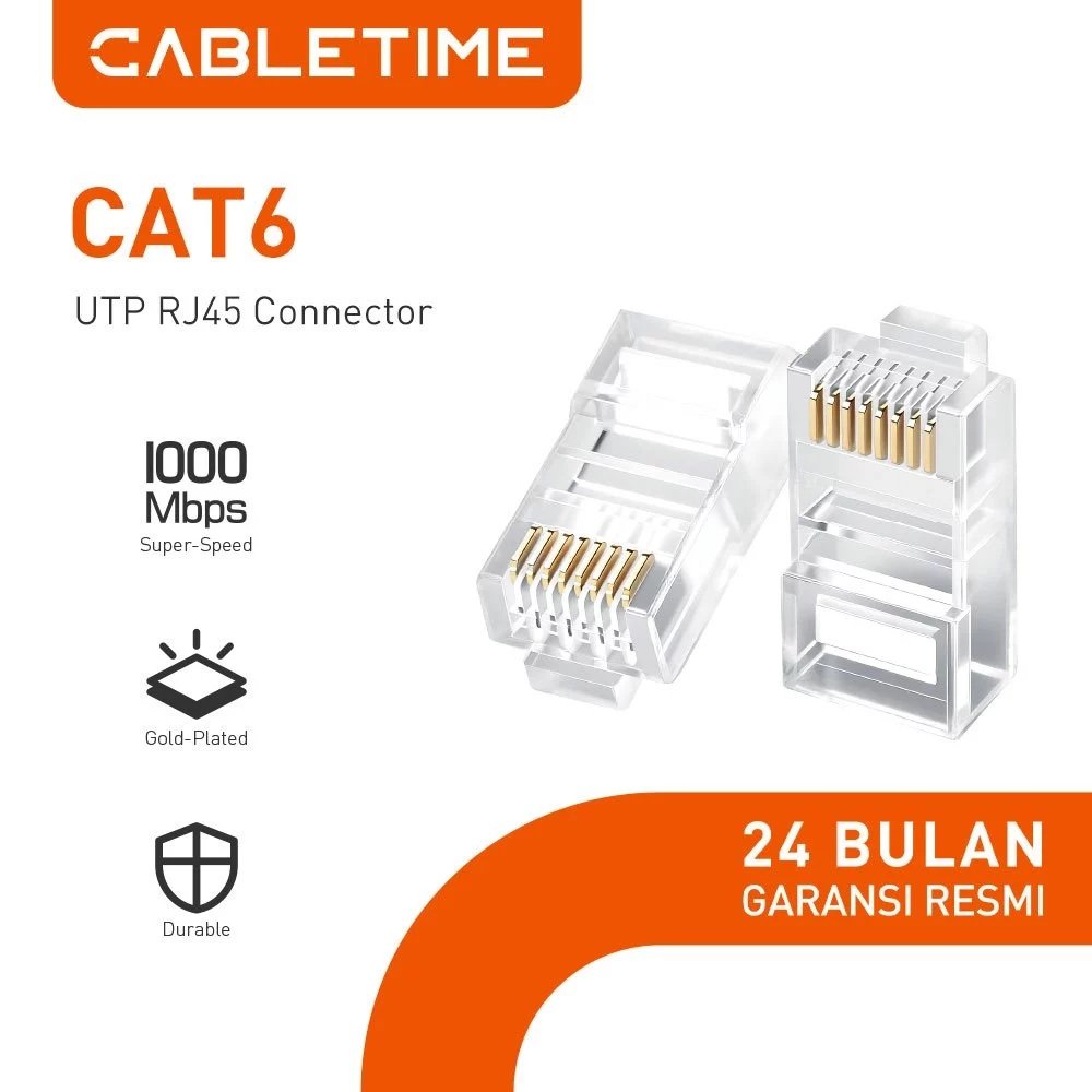 CABLETIME RJ45 Cat 6 UTP Modular Ethernet Gigabit Connector