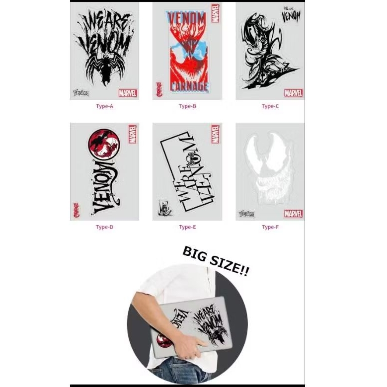 MARVEL / Happy Lottery "VENOM" Prize H: Big Clear Sticker [ทั้งหมด 6 แบบ]