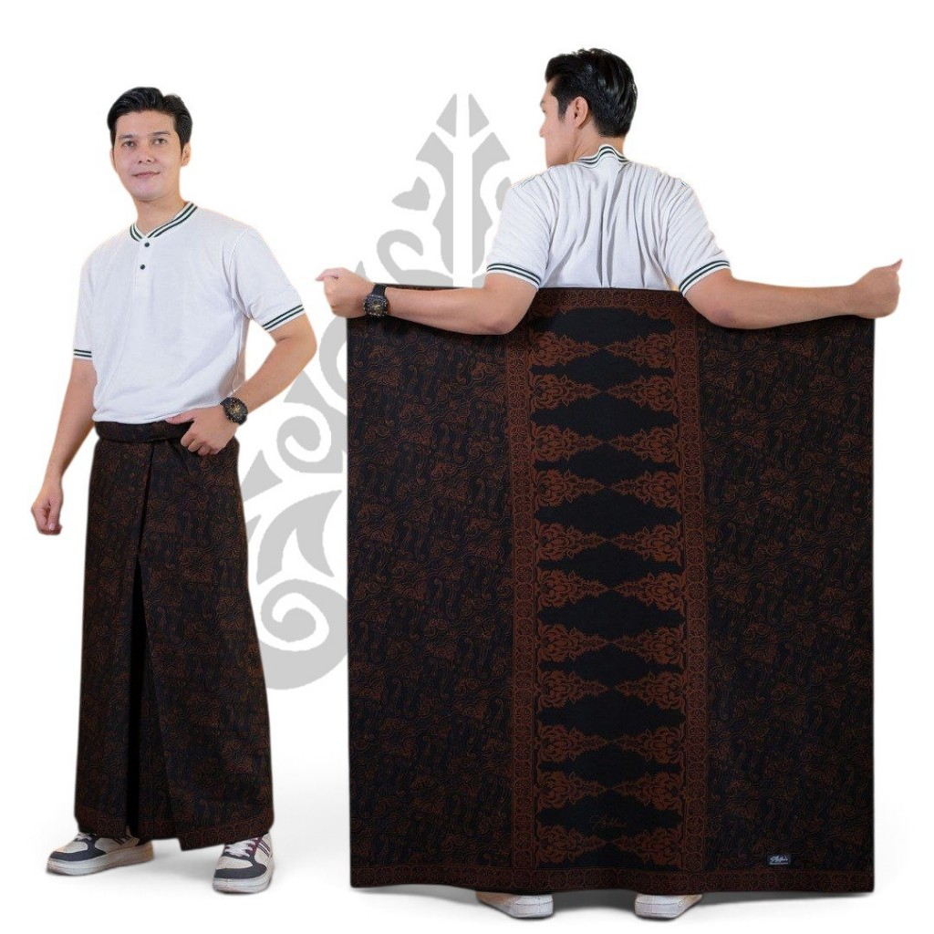 KATUNQu Sarong-Addams Handmade Premier Adult Stamped Batik Sarong Candimekar Cotton Jumbo ขนาด 120x2