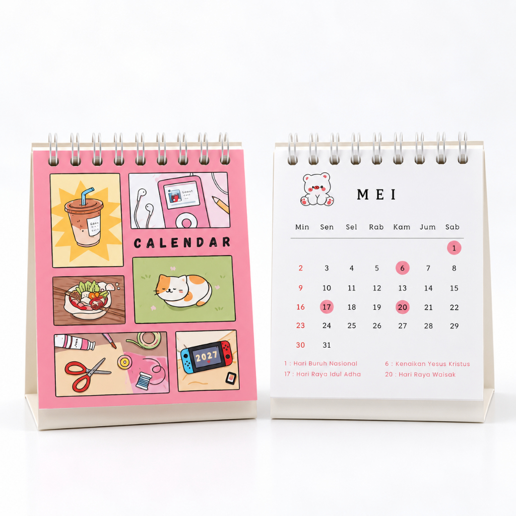 2027 MINI CALENDAR MINI DESK CALENDAR 2027 Mini Aesthetic ปฏิทินตั้งโต๊ะ