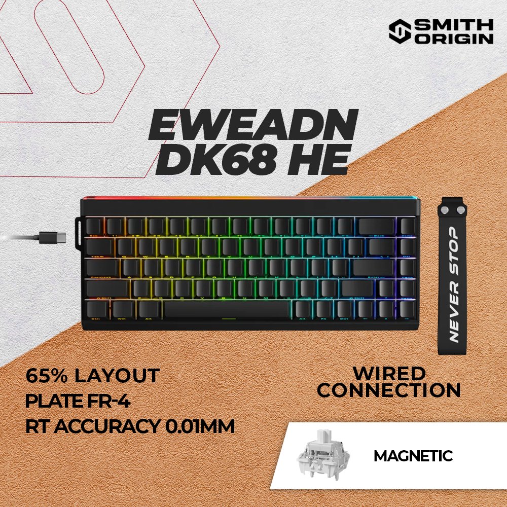 EWEADN DK68 HE Hall Effect Rapid Trigger RGB Light Box Magnetic Switch Keyboard - Ex Review
