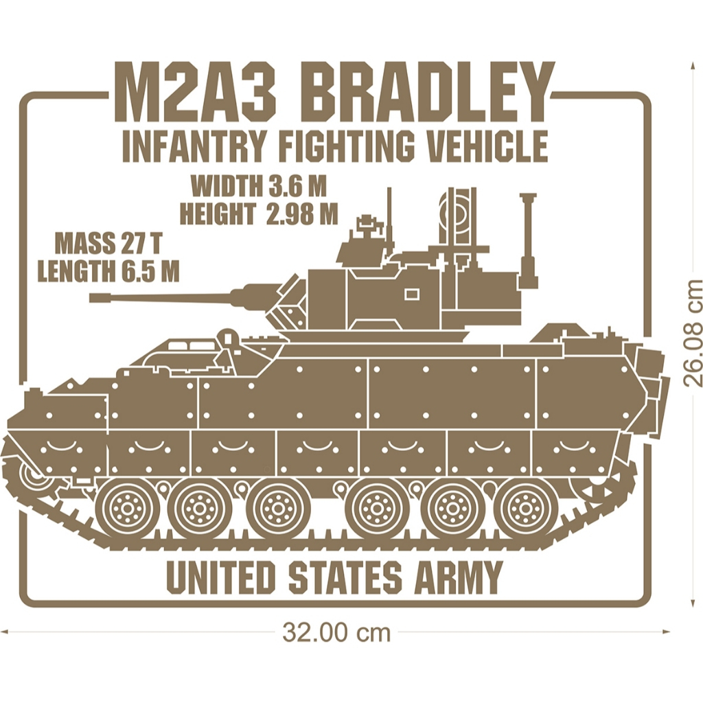 M2A3 Bradley Infantry Fighting Vehicle (สติ๊กเกอร์ตัด/สติ๊กเกอร์รูปลอก)