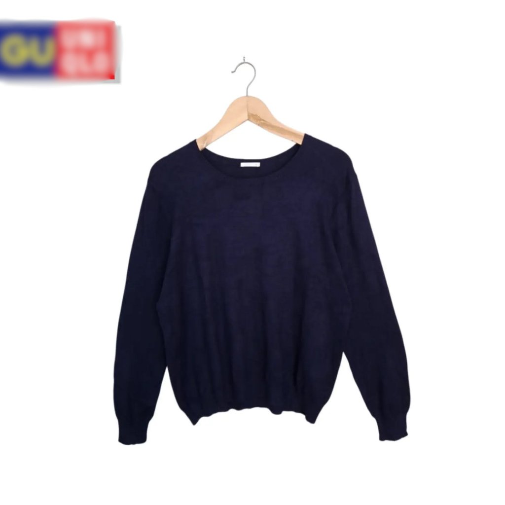 เสื้อสเวตเตอร์ O-Neck Polar Cold Gunai Navy Basic (CODE: B177-25)