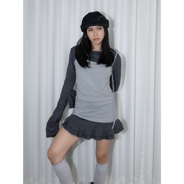 Ruffle Hem Layer Top