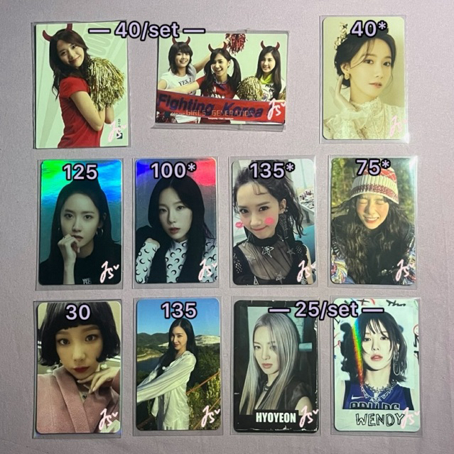 SNSD / Photocard รุ่นเด็กผู้หญิง Taeyeon Tiffany Hyoyeon Yuri Sooyoung Yoona Seohyun Red Velvet Wend