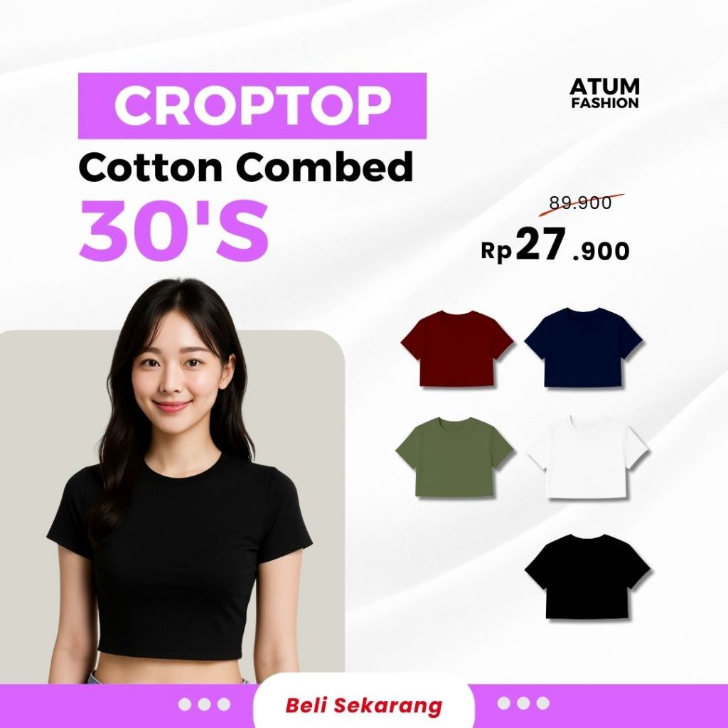 SHORT-SLEEVED REGULAR CROPTOP เสื้อยืด/SHORT-SLEEVED CROPTOP COMED 30S