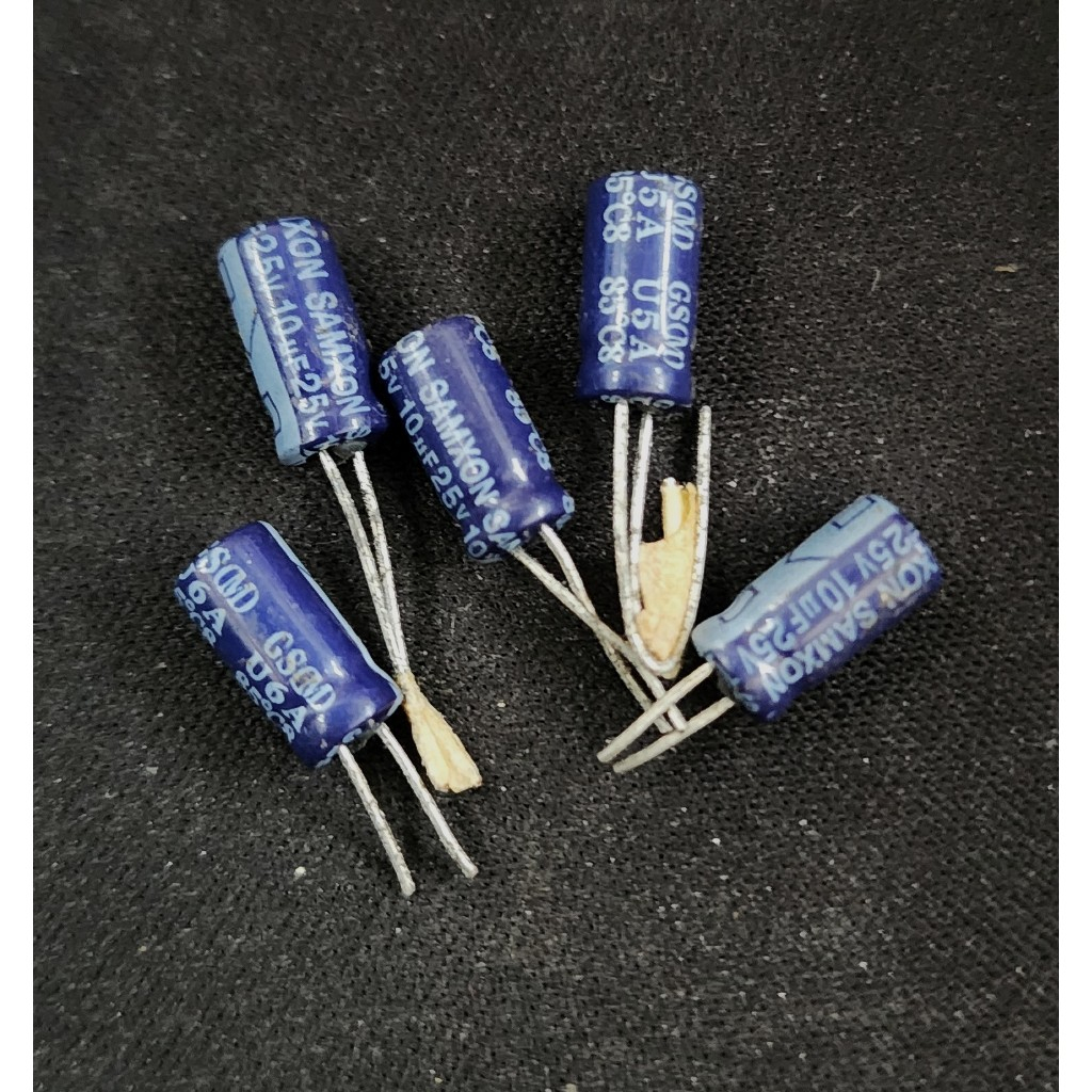 Elco Capacitor 10uf 25v Samxon - ราคาต่อ 5 ชิ้น