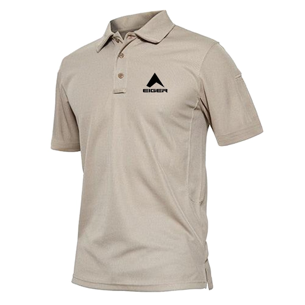 สไตล์ผ้าฝ้ายเสื้อโปโลแขนสั้น ESP สีดํา Motif Unisex Casual Tshirt SML XL XXL ผู้ชายและผู้หญิงสบายๆผ้