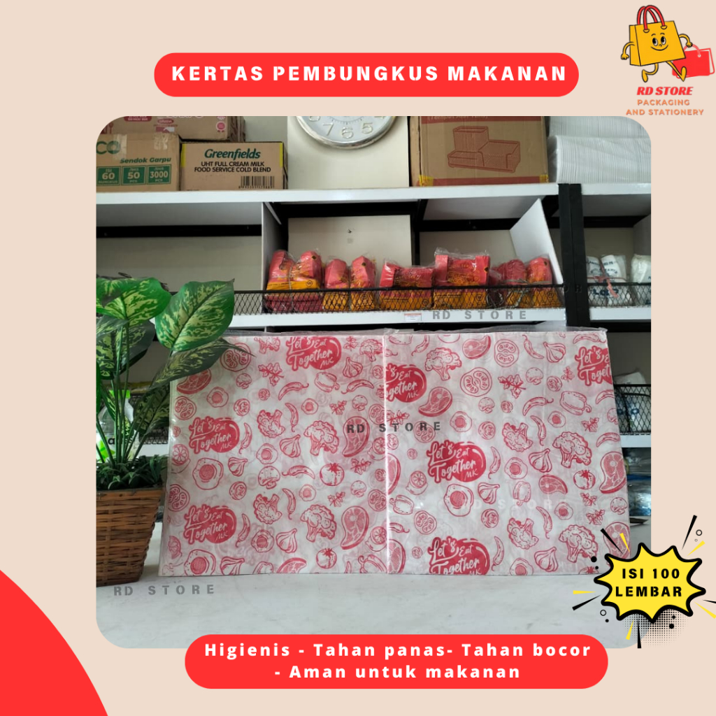 กระดาษ KFC ขนาดใหญ่ MOTIF KFC ข้าว WRAPPING กระดาษ MOTIF คูปอง 100 LBR กระดาษข้าว KFC MOTIF กระดาษ