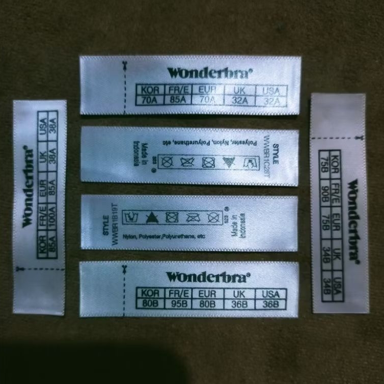 Wonderbra ป้ายป้าย size care misc