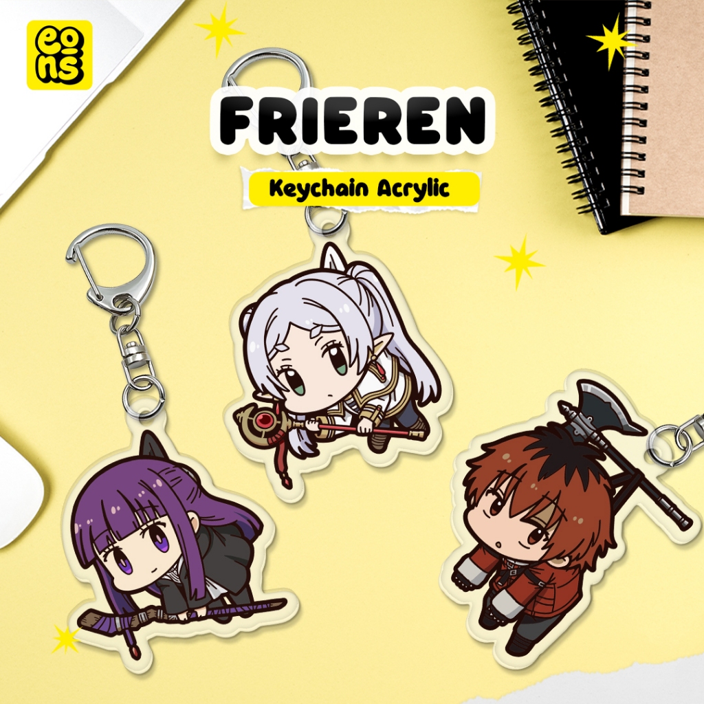 GANTUNGAN Frieren พวงกุญแจอะคริลิค – พวงกุญแจอนิเมะ Sousou no Frieren Cute Character Collection & Gi