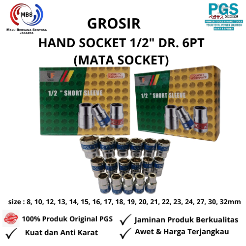 MATA PGS WHOLESALE HAND SOCKET 1/2" DR. 6PT (ดอกจม) PGS