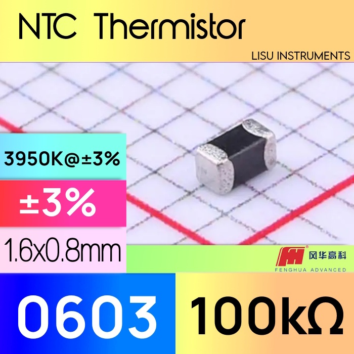 100K 0603 ±3% 3950K@±3% 100kΩ NTC Thermistor CMFA104J3950HANT FH