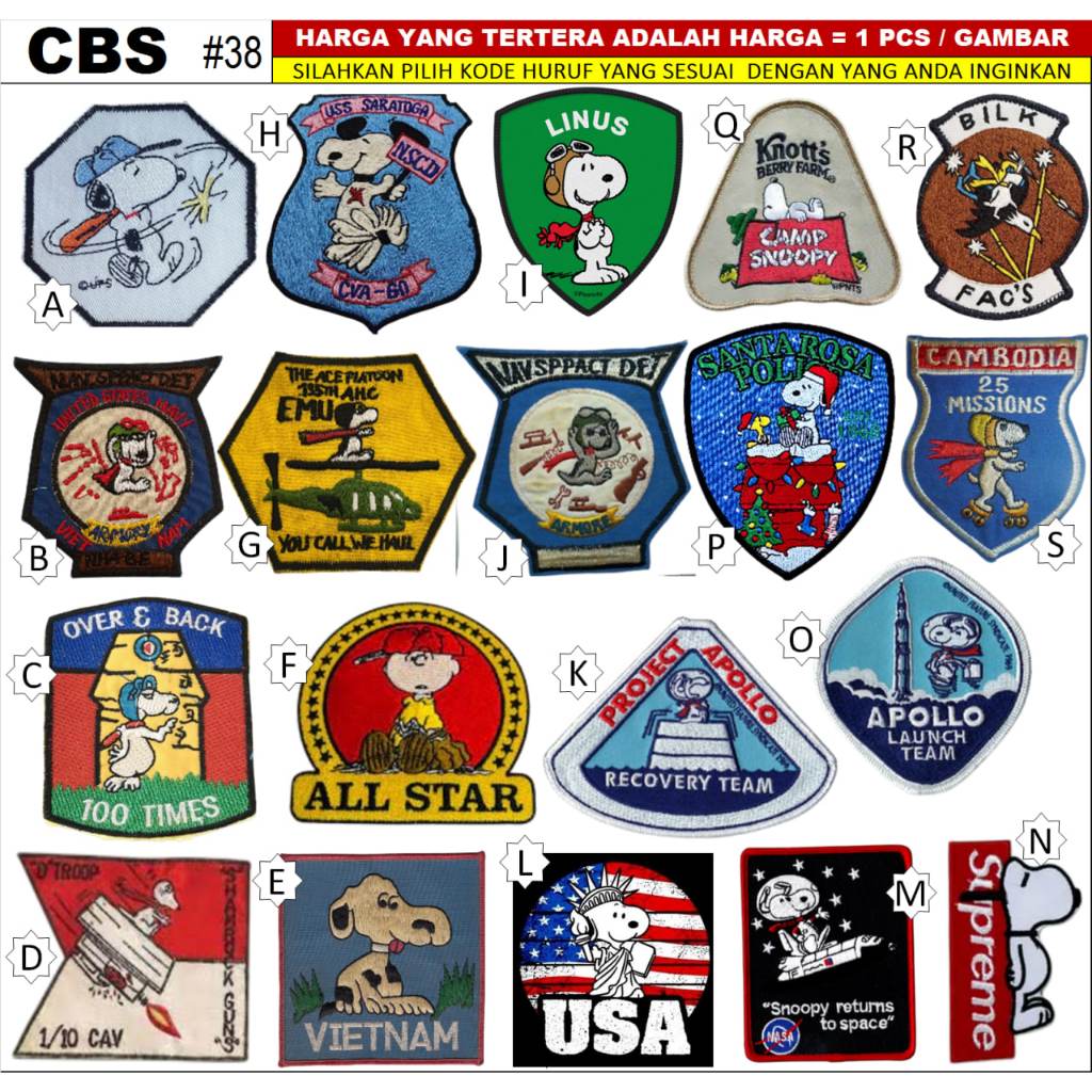 SNOOPY PATCH EMBROIDERY BY CUSTOM EMBROIDERY UNIT 38