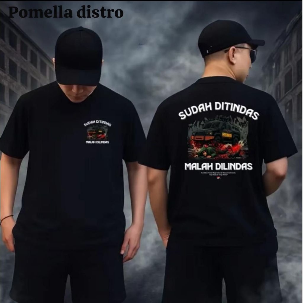 MERAH KATUN เสื้อยืดได้รับการติน mala dilindas fire red cotton 24