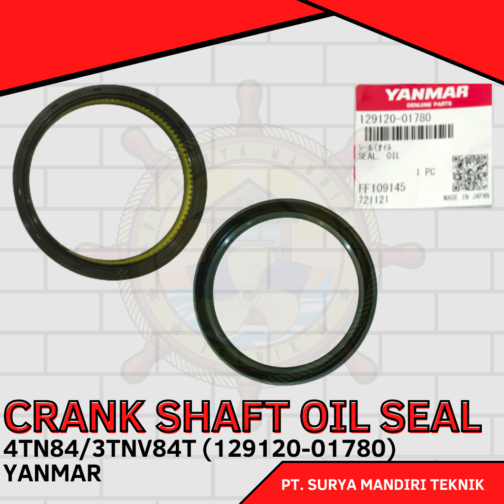 ซีลน้ํามัน CRANK SHAFT 4TN84T /3TNV84T /3TNV88 (FRONT) 129120-01780 YANMAR ของแท้