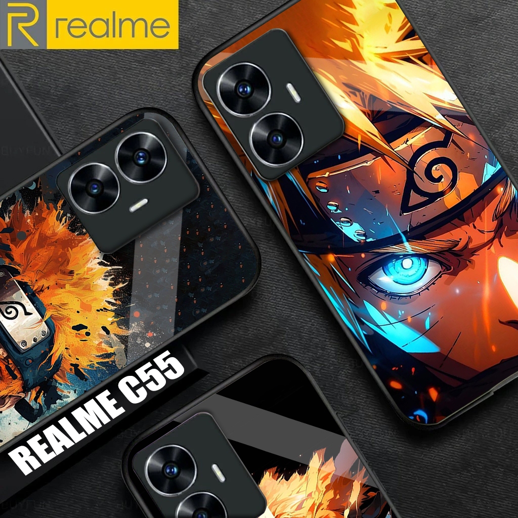 เคสโทรศัพท์ Realme C55 Glossy Glass Softcase ล่าสุด - ตัวป้องกันโทรศัพท์ - อุปกรณ์เสริมโทรศัพท์ - เค