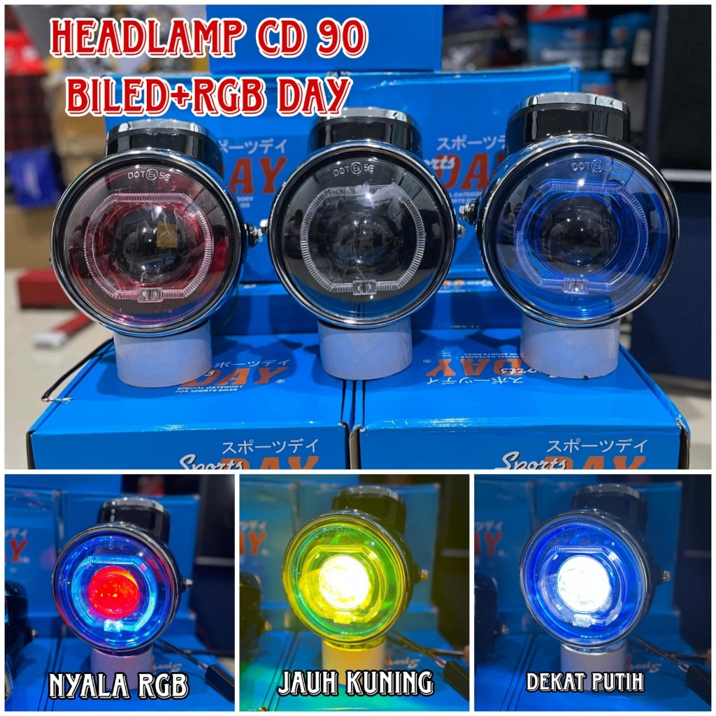 Batok CD 90 Bild RGB DAY ชุด Speedo ฟังก์ชั่นชุด LED ไฟหน้า 5.75 นิ้วยี่ห้อ DAY PNP CB GL 100 CD 90 