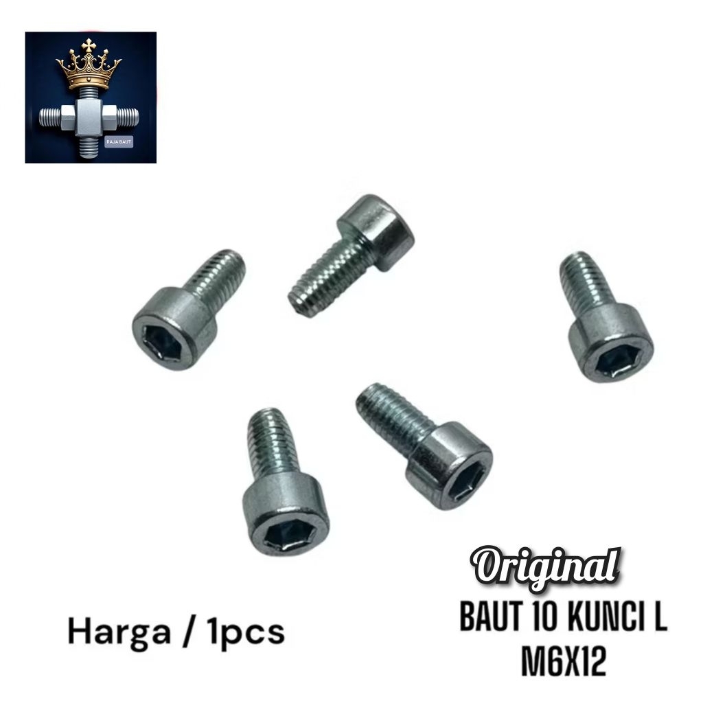 10 SHORT L KEY BOLT 1.2 ซม. M6x12 มม. MOTORCYCLE CAR BOLT