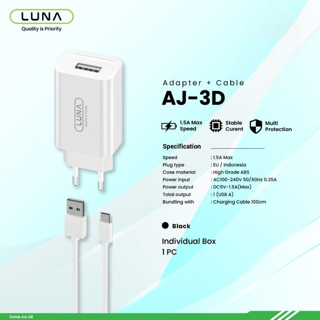 Luna AJ-3D / 1.5A Max Speed Charger / Curent / Multi Protection