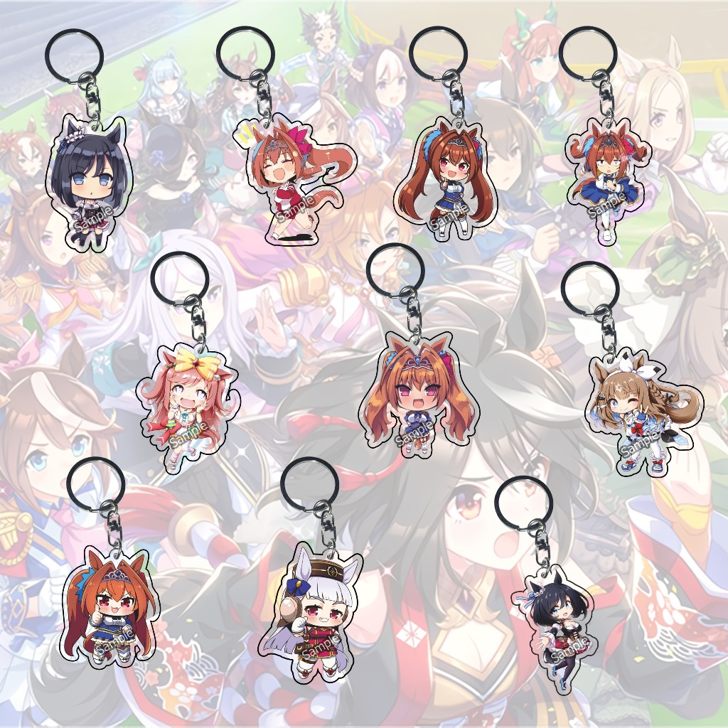 GANTUNGAN Uma Musume พวงกุญแจส่วน 04 - อุปกรณ์เสริมดิจิตอล 01-almond eye 01-Daiwa scarlet -Eishin Fl