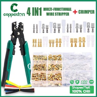Coppexton Set Terminal + Tang Kupas kabel skun Crimp Connector Kit 120/270/315 PCS + Plier Skun Kabel Ring Copper