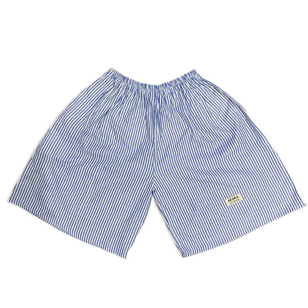 KATUN สีฟ้า สีฟ้า | AKARA PANTS กางเกงลายทางขั้นพื้นฐาน | DAILY BOXER SHORTS STRIPED HOTPANTS UNDERW