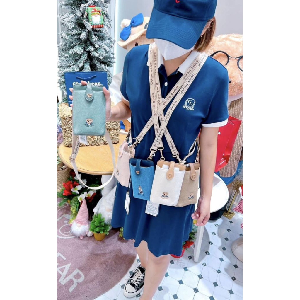 HP GUOO BEAR TTWN BEAR กระเป๋าโทรศัพท์ผู้หญิง กระเป๋าใส่โทรศัพท์สลิง