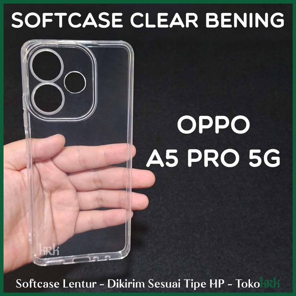 KRK Silicone Clear Oppo A5 PRO 5G Softcase Clear โปร่งใสยืดหยุ่นธรรมดาหนาถุงลมนิรภัยป้องกันกรณี